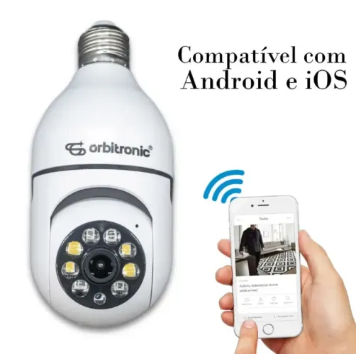 Camera Segurança Panoramica Lampada Wifi Espia C/ rastreio ORB777 Orbit