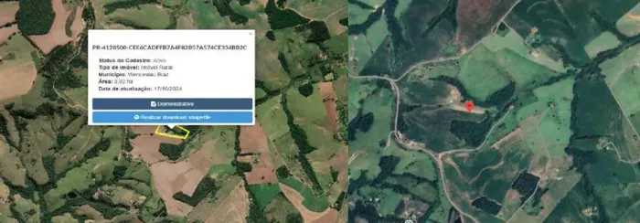 Lote de terra com 30.250,00 m². Lote localizado a 15,40 km da cidade de Wenceslau Braz