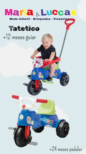 MOTOQUINHA DE BRINQUEDO DE PEDAL E DE EMPURRAR