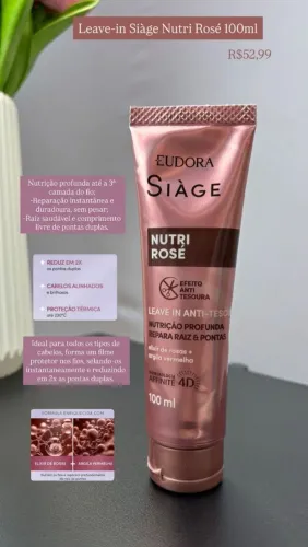 Leave In Anti Tesoura Nutri Rose Eudora Siage