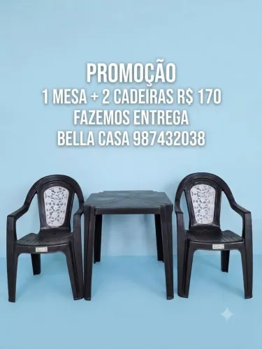 MESA MAIS DUAS CADEIRAS MD LINDA E MODERNA 