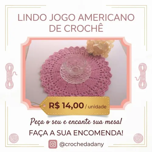 Jogo americano crochê