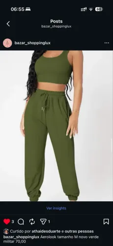 Conjunto aerolook novo p:m 70,00