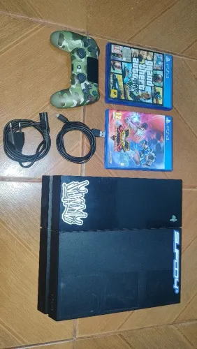 PS4 500 GB, 3 JOGOS ORIGINAIS