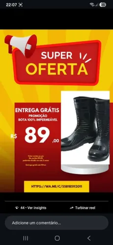 Bota galocha pioneira entrega grátis