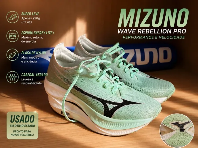 Tênis Mizuno Wave Rebellion Pro 3 - Tamanho 40
