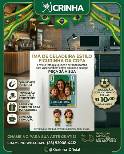Imã de geladeira - Personalizado - Copa do mundo
