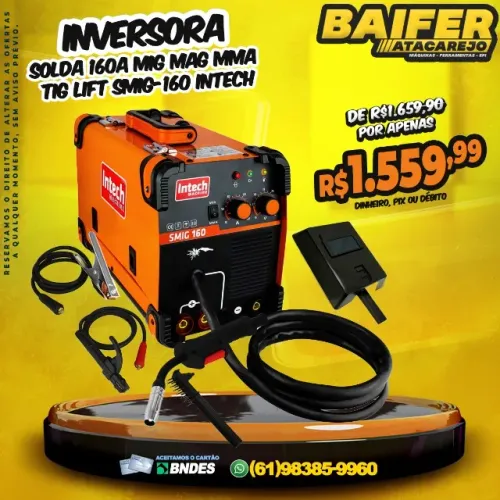 Inversora Solda 160a Mig Mag Mma Tig Lift Smig-160 Intech