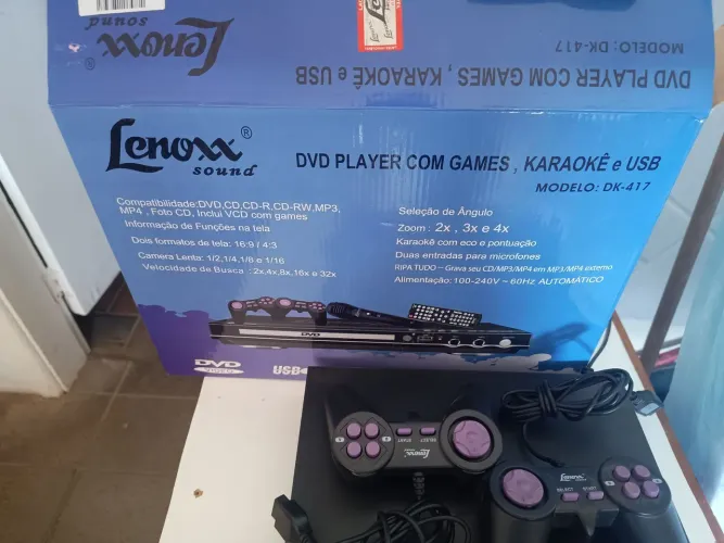 DVD player com games, karaoke e usb