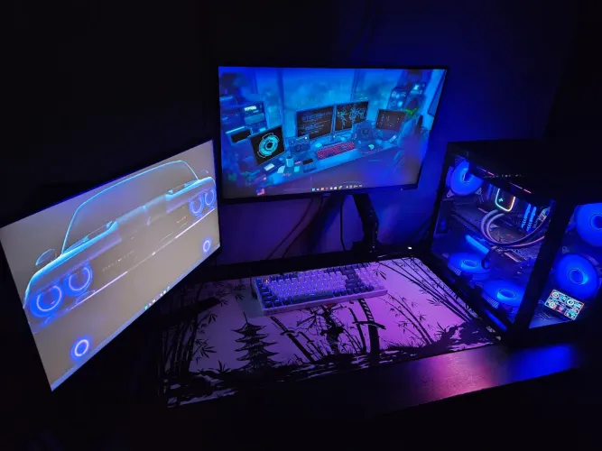 PC Gamer Completo Ryzen 5 5600 + RX 6700 XT 12GB + 32GB + 2 Monitores