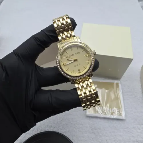 Relógio Michael Kors MK3728 Feminino Dourado Cristais Original