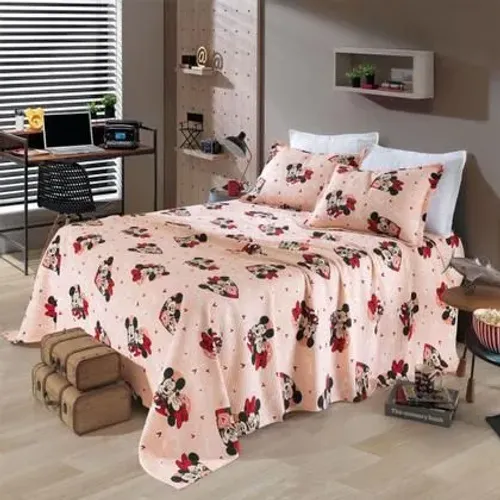 Kit Colchão Queen Estampado Piquet licenciado 2,40 X 2,50 MICKEY  E MINNIE 