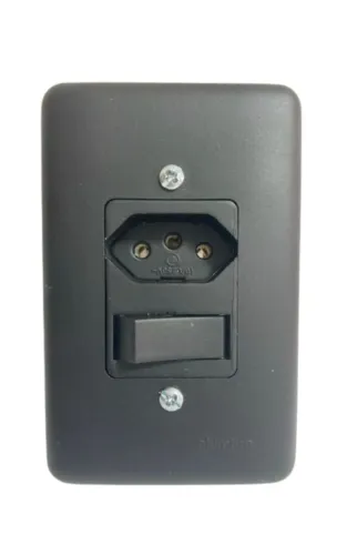 Interruptor Simples Com Tomada Embutir 2p+t 10a 250v Preta