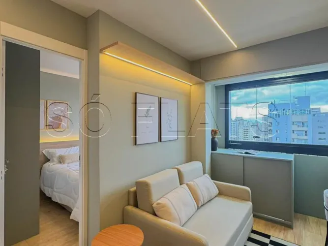 Studio Prisma Pinheiros, flat disponível para locação contendo 29m² e 01 dormitório.