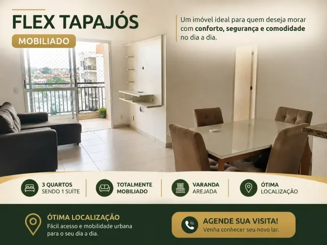 Flex Tapajós Mobiliado - Apartamento 3 quartos