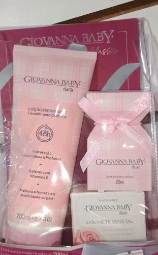 Kit Feminino Giovanna Baby com 1 Mini Colônia + 1 Hidratante + 1 Sabonete e
