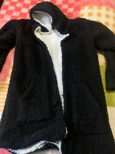 Casaco Teddy Dupla Face (Branco e Preto) - Tamanho Único - Novo