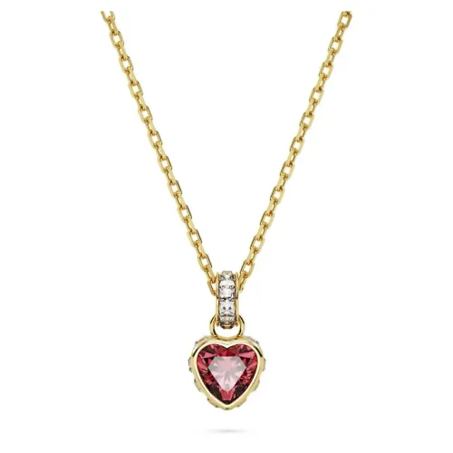 Colar pingente stilla de coração vermelho. Swarovski