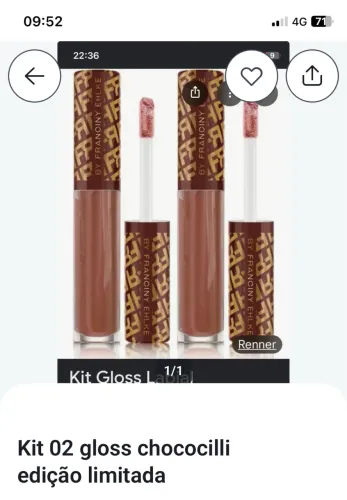 Kit 02 gloss labial chococilli com sensação de pimenta 