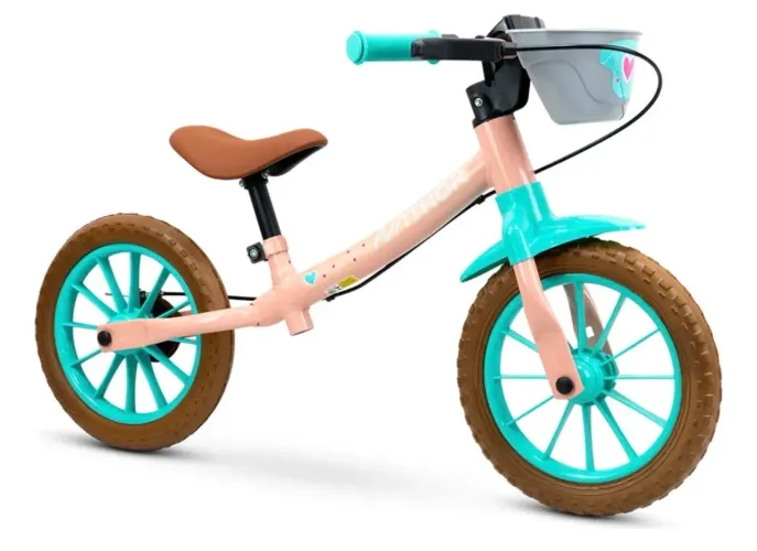 Bicicleta De Equilíbrio Infantil Balance Nathor Love Meninas Sem Pedal