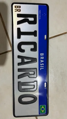 Placa mercosul com nome
