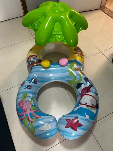 Boia Infantil com Cobertura (Coqueiro) - Tema Fundo do Mar