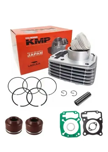KIT CILINDRO MOTOR COMPLETO COM PISTÃO E ANÉIS PINO TRAVAS E RETENTORES DE VÁLVULA / KMP