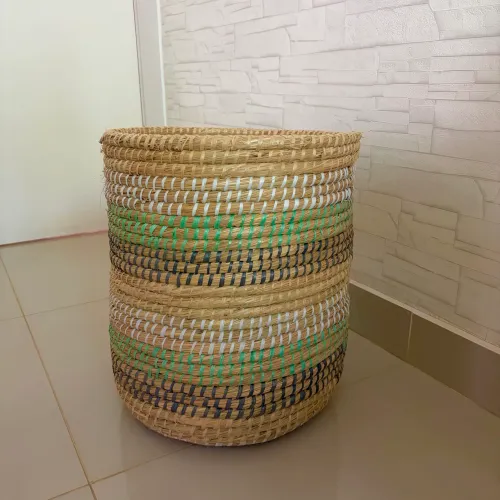 Cesto fibra natural grande, marca Tok Stok