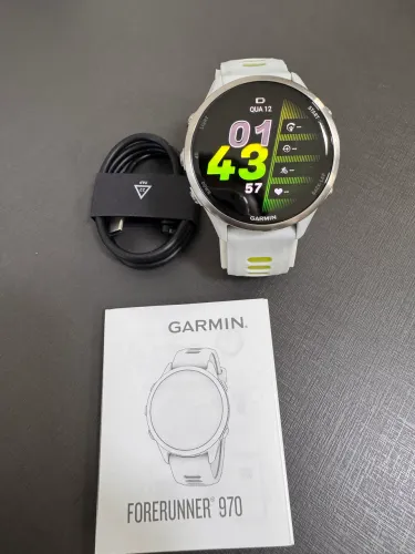 Relógio Smartwatch Garmin Forerunner 970 47mm Branco