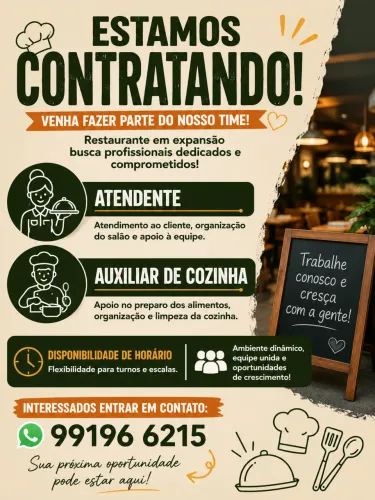 Vaga para Restaurante
