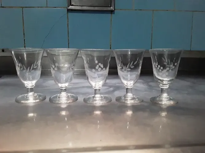 Taças cristal de vinho dos anos 60