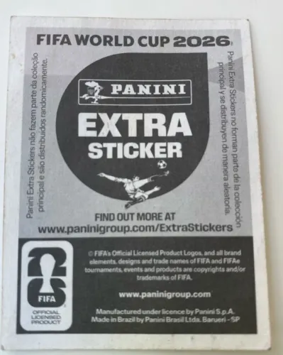 Figurinha Extra Panini Vinícius Júnior - Categoria Legend Ouro - FIFA World Cup 2026