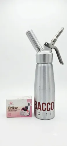 1 garrafa sifão inox para espuma + 1 caixa fechada com 10 cápsulas de gás para chantilly