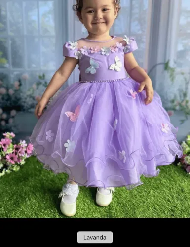 Vestido 1 ano Jardim encantado 