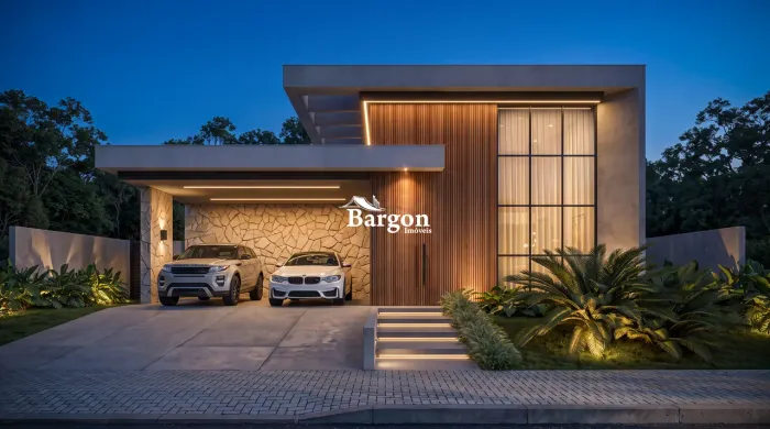 Casa linear com 3 quartos sendo 3 suítes e 2 vagas de garagem a venda no Alphaville Juiz d