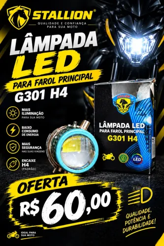 LÂMPADA LED G301 H4 - FAROL PRINCIPAL