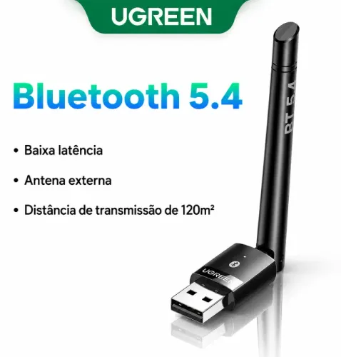 Adaptador bluetooth uGreen 5.4 com antena(120m2 de alcance)