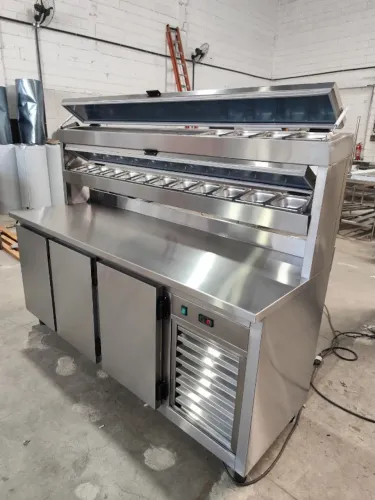 Balcão Refrigerado 1500mm c/ 2 Condimentadoras GN Profissional Direto da Fábrica
