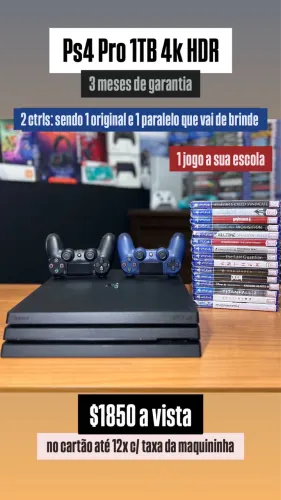 Ps4 Pro 1TB 4K HDR (aceito cartão)