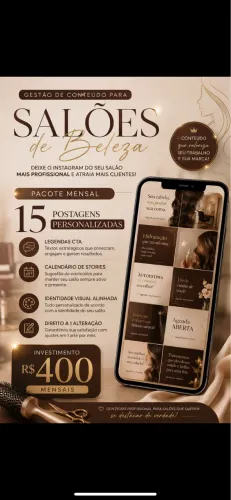 ? Social Media para Salão de Beleza | 15 Posts + Legendas | R$400