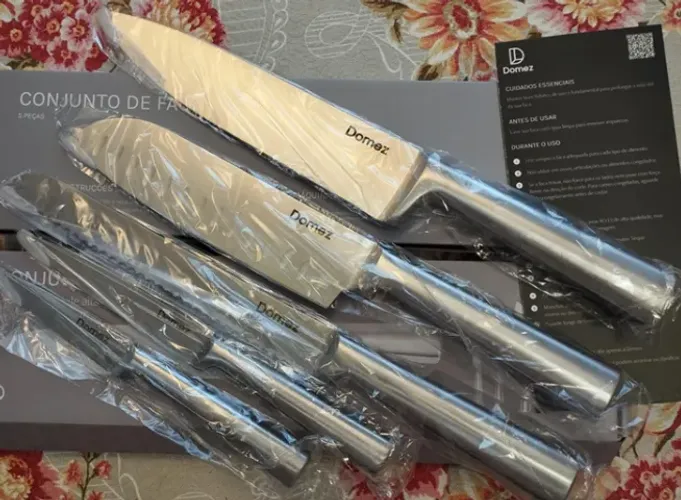 Conjunto facas do chef em aço inóxidavel