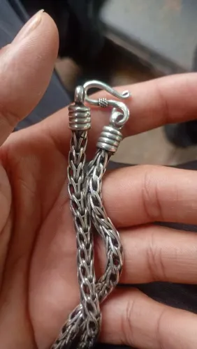 Cordão prata ,estilo Bali,50 cm ,5mm