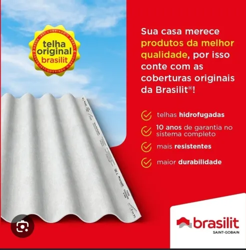 Telha BRASILIT original de 2,44x1,10 de 5mm