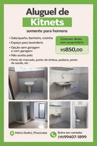 Aluguel de kitnet bairro Mário Dedini