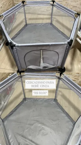 CERCADINHO PARA BEBÊ CINZA
