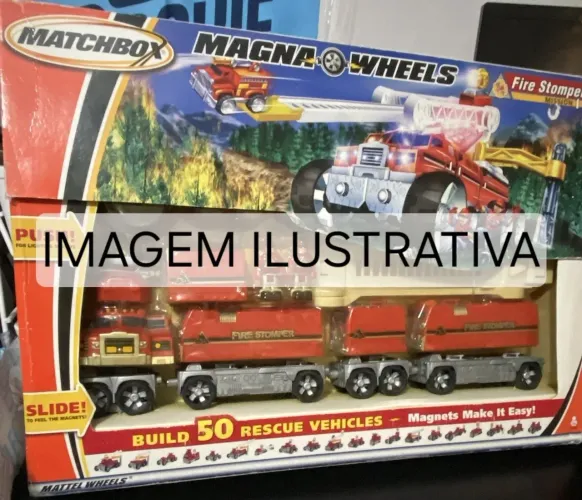 Matchbox Magna Wheels Fire Stomper Mission Mattel 2003