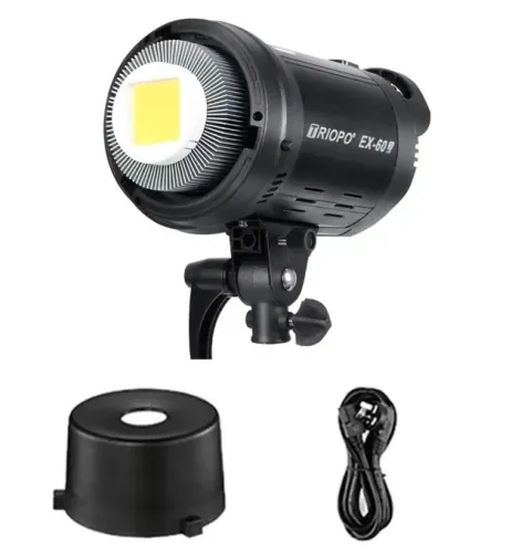 Iluminador Led Triopo Ex-60 Iluminador 5600k Bowens 127/220v [NOVO FRETE GRÁTIS]