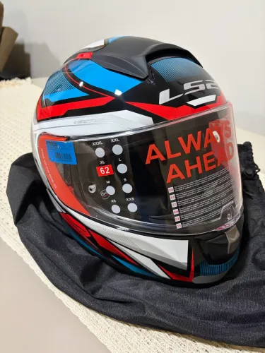 Capacete Ls2 Vector Ff397 Rider Azul Vermelho