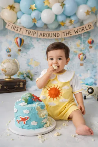 romper / jardineira / conjunto tematico minha primeira volta ao sol menino