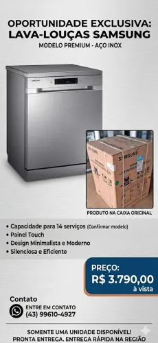 Lava-Louças Samsung 14 Serviços Inox 2026 - NOVA e Lacrada